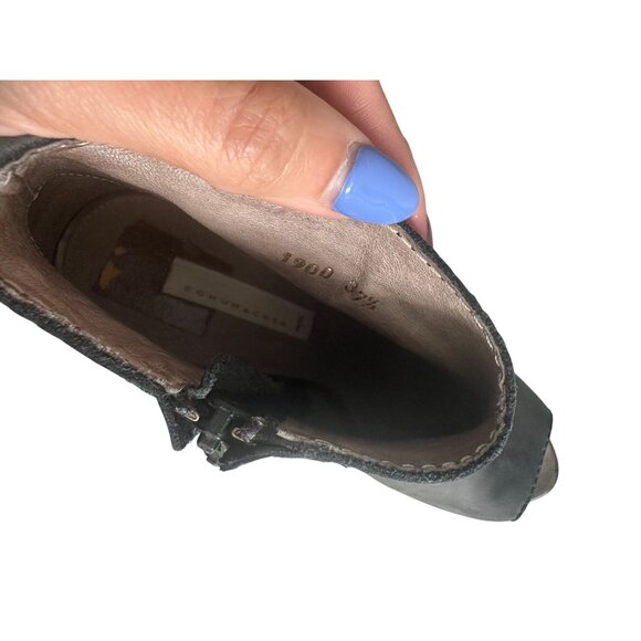 SCHUMACHER Black Leather Booties Heels Size 37.5 - Picture 5 of 12